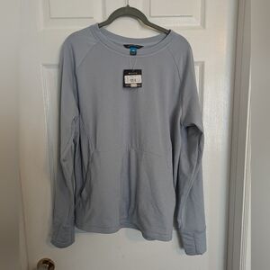 Women's High Route Grid Fleece Pullover Light Blue Size XL